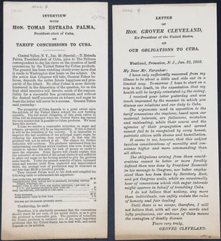 Item #19850 TWO BROADSIDES REGARDING TARIFF CONCESSIONS TO CUBA, DATED 1902