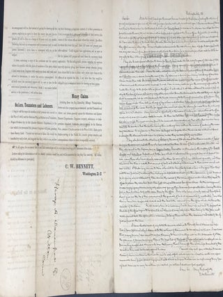 CLAIMS AGAINST THE UNITED STATES. CLEMENT W. BENNETT, ATTORNEY AT LAW AND AGENTS FOR CLAIMS, CORNER OF H AND 11th STREETS, WASHINGTON, D.C.