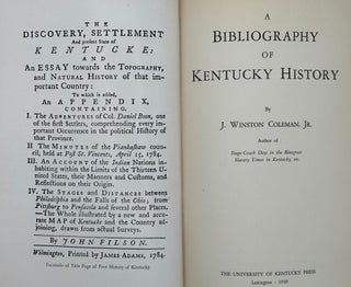 Item #33681 A BIBLIOGRAPHY OF KENTUCKY HISTORY. J. Einston Coleman, Jr