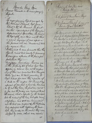 Item #34400 Contemporary manuscript copies of four reports on the " Morro da Gloria" gold mine in...