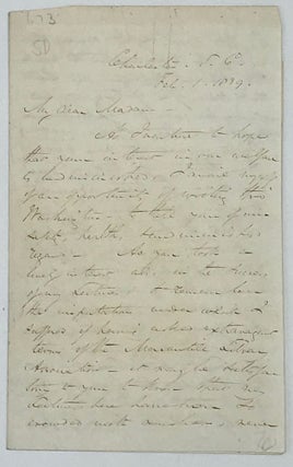 Item #35074 ALS, COMPARING AUDIENCES FOR HIS LECTURES, SIGNED 1 FEBRUARY 1839. James Silk Buckingham