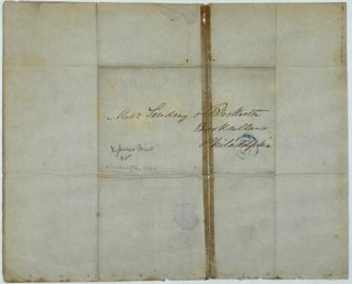 ATTEMPTING TO PURCHASE A REMAINDER STOCK, in an autograph letter, signed 20 March 1848 from Washington, D.C., to publishers Lindsay & Blakiston of Philadelphia.