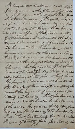 Item #37642 RULING ON PAYMENT FOR A SUPPLIER OF LOGS FOR FORT MCHENRY,; as recorded in a...