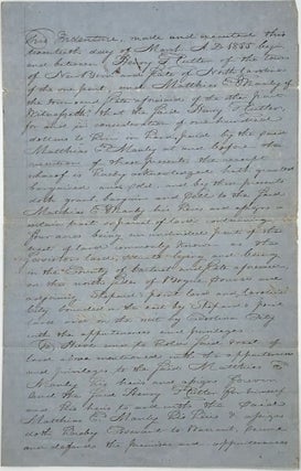 Item #37870 ORDERING THAT A LAND DEED BE REGISTERED, in an autograph docket, signed 11 May 1855,...