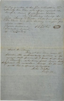 ORDERING THAT A LAND DEED BE REGISTERED, in an autograph docket, signed 11 May 1855, as a district court judge.
