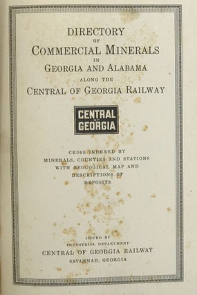 Item #41600 DIRECTORY OF COMMERCIAL MINERALS IN GEORGIA AND ALABAMA ALONG THE CENTRAL OF GEORGIA...