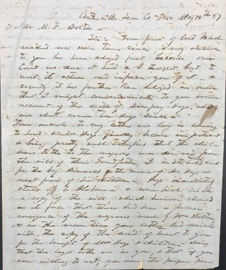 Item #41642 DESCRIBING HOW A POSSE KILLED THE MAN IT PURSUED AND THE SUBSEQUENT DISTRIBUTION OF...