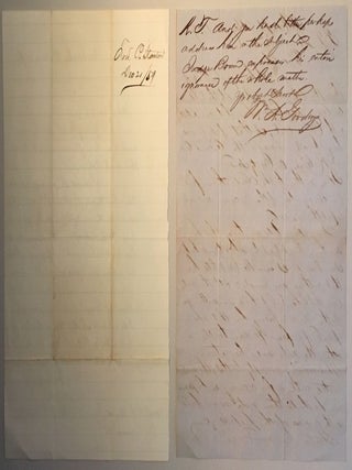 Denying knowledge of the whereabouts of some records in an autograph letter, signed 21 December 1859, from Washington, D.C., to Pendleton Stewart in Louisville, Kentucky.