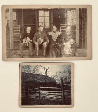Item #47868 The Leavitt family, their house, and their barn, as pictured in a pair of...