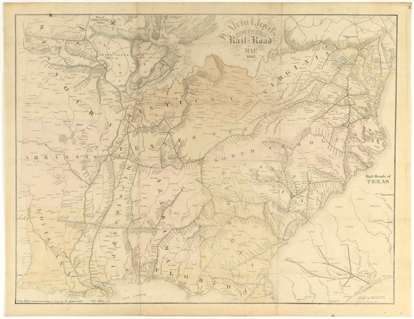 Item #50670 W. Alvin Lloyd's Southern Rail-Road Map, 1863. W. Alvin Lloyd.