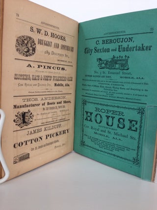 The Mobile Directory for 1869; Containing the Names of the Citizens of Mobile, a Business Directory, and a Variety of Other Useful Information, with a Directory of the Town of Whistler.