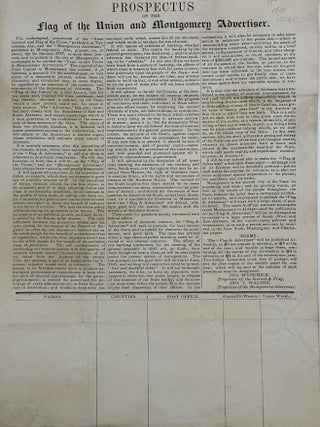 Prospectus of the Flag of the Union and Montgomery Advertiser [caption title