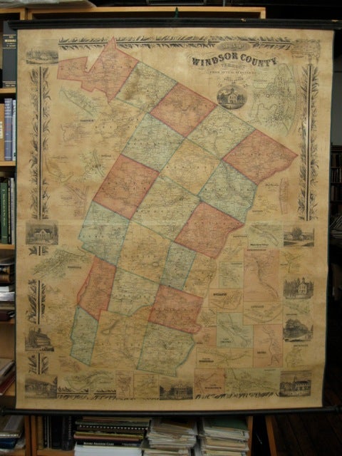 Item #54696 Map of Windsor County, Vermont. From actual surveys by Hosea Doton.