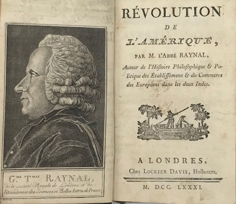 Item #55031 Révolution de l'Amérique. Abbé Guillaume T. F. RAYNAL.