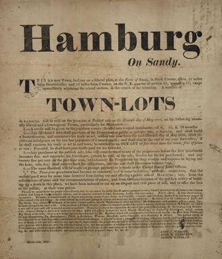 Item #56064 HAMBURG / On Sandy. / This is a new Town, laid out on a liberal plan at the "Forks of...