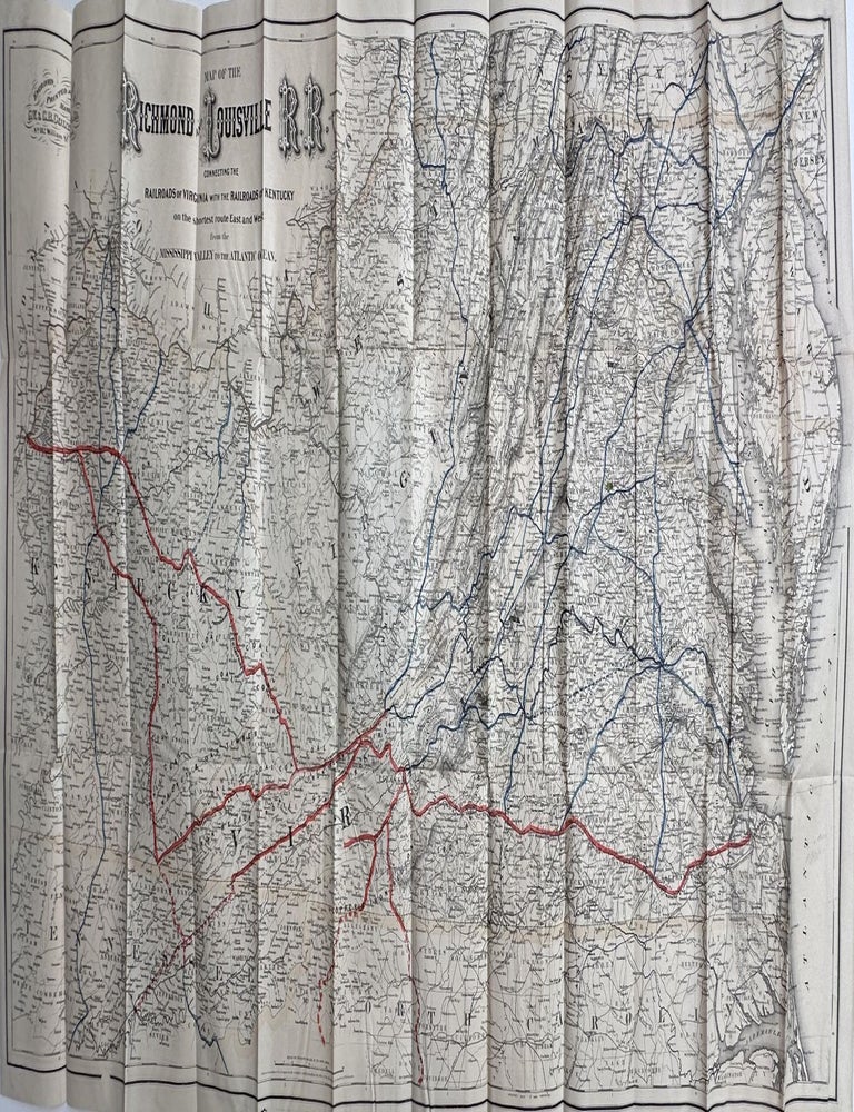 Item #56351 Map of the Richmond and Louisville R.R., Connecting the Railroads of Virginia with the Railroads of Kentucky on the Shortest Route East and West from the Mississippi Valley to the Atlantic Ocean