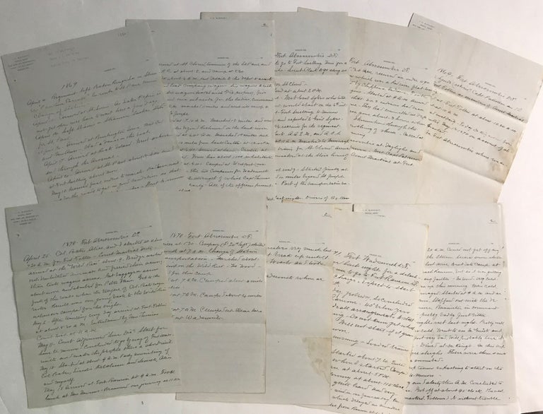 Item #58146 Recording events during his command at Fort Abercrombie, Dakota Territory, April 4, 1869 to Dec. 14, 1871, in a series of manuscript recollections, J. S. McNaught.