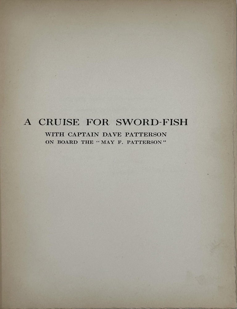 Item #58159 Diary Kept by Joseph McAleenan of a Cruise for Sword-Fish in the Month of July, 1916. With thirty illustrations. Joseph McAleenan.