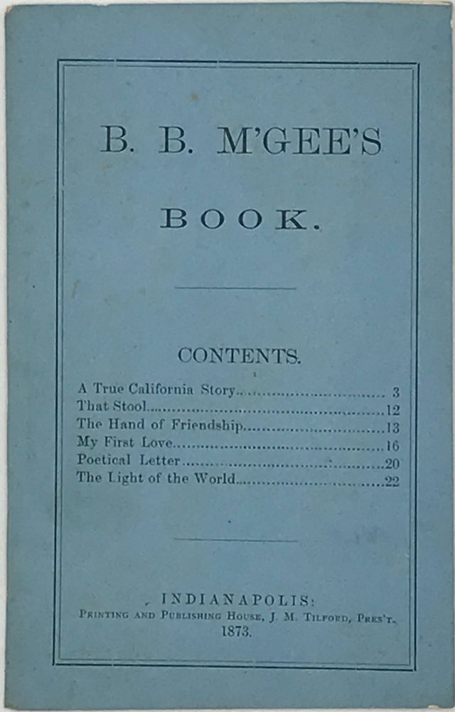Item #58364 B.B. M'GEE'S BOOK. B. B. M'Gee.