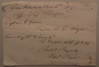 Item #58372 Payment for 24 qts. of milk, to E. Sayer, in a manuscript receipt from Captain E....