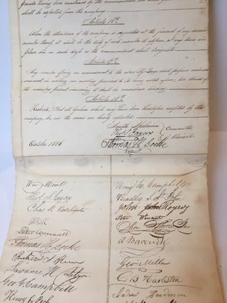 CORE HISTORICAL DOCUMENTS AND MEMORABILIA FROM THE FIRST COMPANY, 7TH REGIMENT NATIONAL GUARDS, NEW YORK STATE ARTILLERY, New York City, ca. 1816-1847.