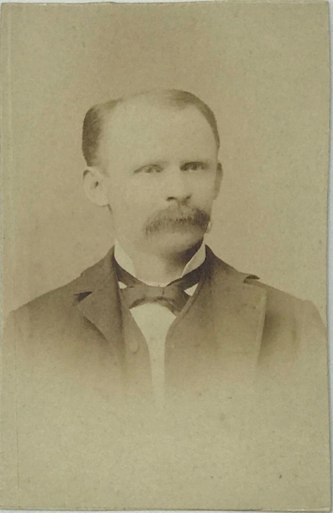 Item #59026 Unidentified late 19th-century New Orleans gentleman [carte-de-visite bust-length photograph of a mustachioed man in his late 20s or 30s, 4 x 2 1/2 inches, mounted to card stock].