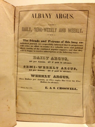 HISTORY OF THE POLITICAL CAMPAIGN OF 1844. [manuscript cover title on a paper label].