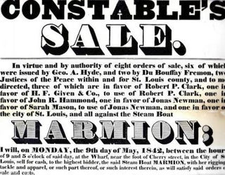 Item #60182 CONSTABLE'S / SALE. / IN VIRTUE AND BY AUTHORITY OF EIGHT ORDERS OF SALE, SIX OF...