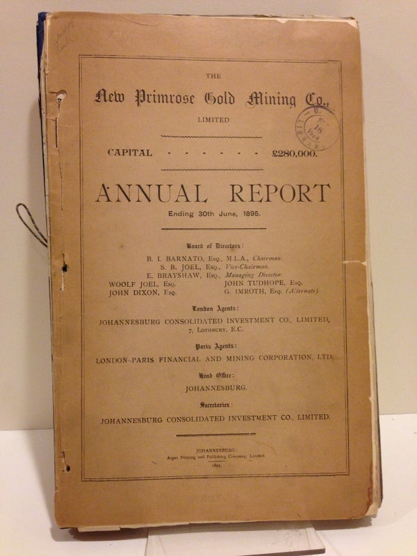 Item #60343 SOUTH AFRICAN GOLD MINING REPORTS, PROSPECTUSES, etc., INCLUDING FOLDING PLATES AND MAPS.