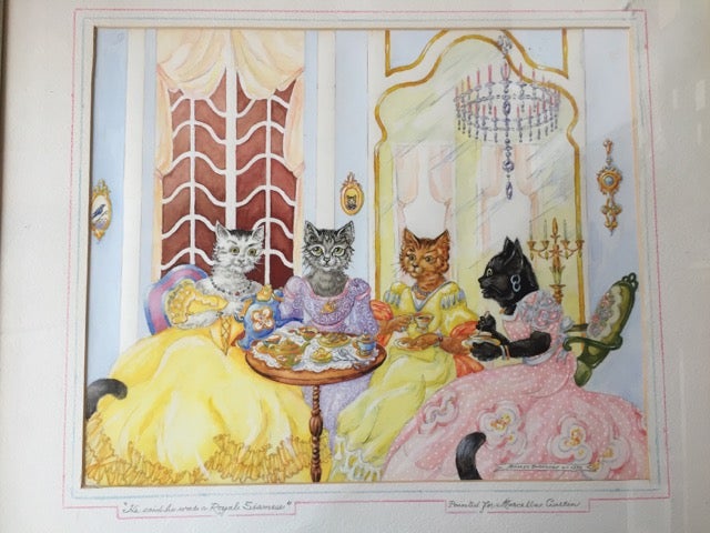 Item #60888 "HE SAID HE WAS A ROYAL SIAMESE." (caption title) ORIGINAL WATERCOLOR DRAWING, SIGNED BY THE ARTIST. Dooley Dionysius.