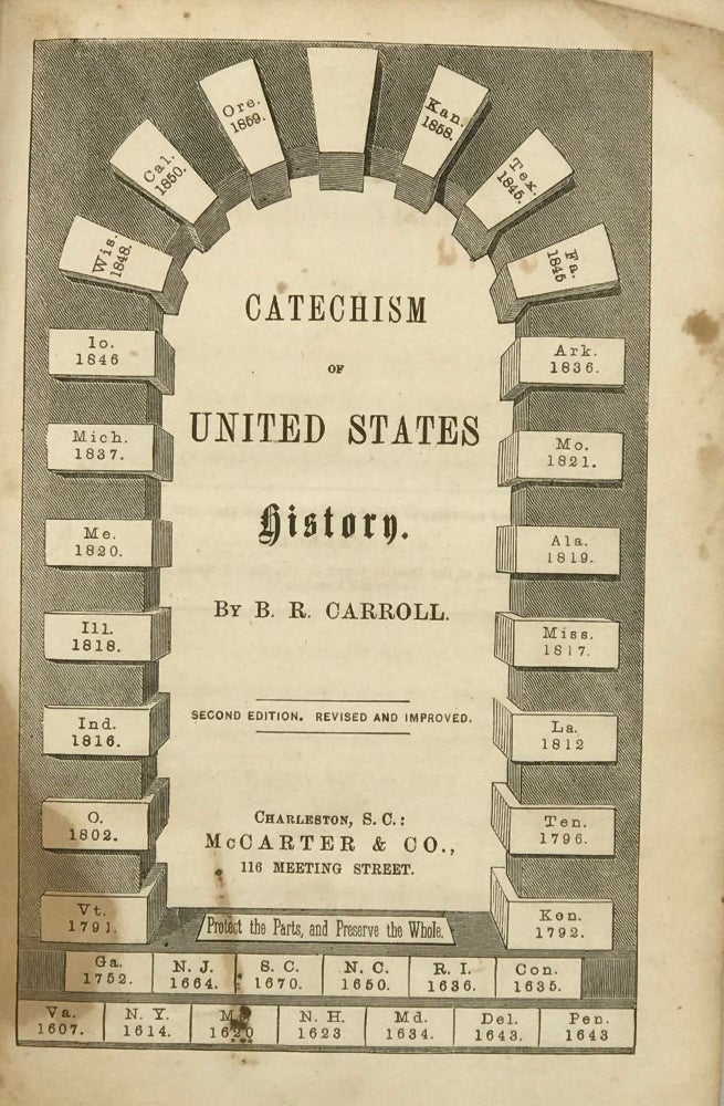 Item #60990 Catechism of United States History. B. R. Carroll.