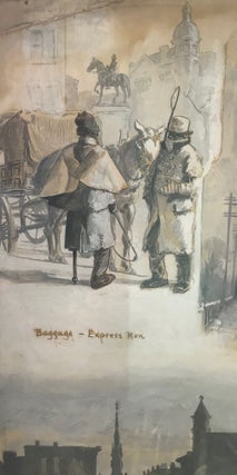 WASHINGTON, D.C. STREET SCENES DEPICTING THE CAPITAL CITY AND ITS AFRICAN AMERICAN WORKING CLASS CITIZENS, AN ORIGINAL DRAWING BY W.A. ROGERS, ARTIST AND POLITICAL CARTOONIST.