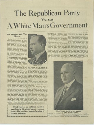 Item #61649 The Republican Party Versus a White Man's Government [caption title]. Politics, North...