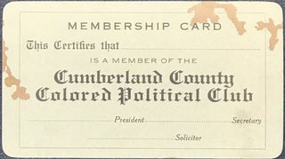 Item #61656 Membership Card / This Certifies that [blank space] / Is a Member of the / Cumberland...