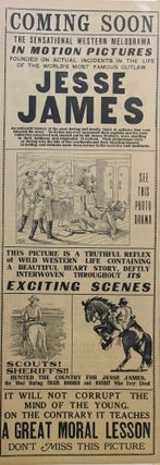 Item #62013 COMING SOON / THE SENSATIONAL WESTERN MELODRAMA / IN MOTION PICTURES / FOUNDED ON...