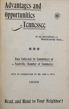 Item #62134 Group of eight pamphlets published by the Tennessee Industrial League, 1898-1899,...