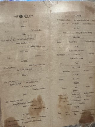 RECEPTION AND BANQUET GIVEN IN HONOR OF THE CAPITAL COMMISSION BY THE CITIZENS OF BISMARCK, D.T. AT SHERIDAN HOUSE. Thursday, May 24, 1883 [Cover title].
