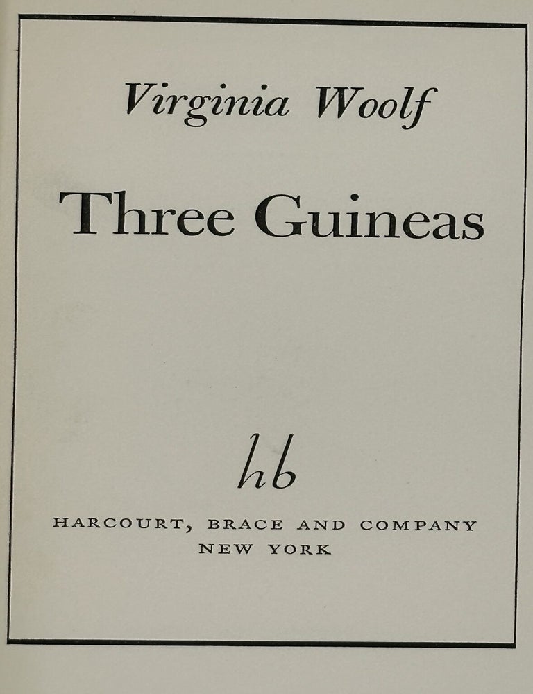 Item #63040 Three Guineas. Virginia Woolf.