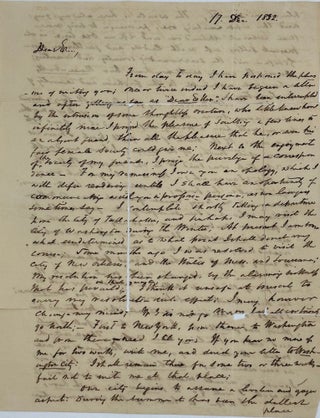 COMMUNICATING NEWS OF SOCIETY AND EVENTS IN TALLAHASSEE, FLORIDA TERRITORY, IN THREE AUTOGRAPH LETTERS, SIGNED 13 JUNE [1832], 24 OCTOBER & 17 DECEMBER 1832, TO A LADY FRIEND IN WATERFORD, VIRGINIA.