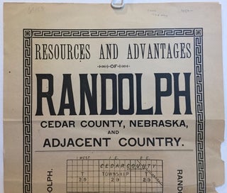 RESOURCES AND ADVANTAGES / OF / RANDOLPH / CEDAR COUNTY, NEBRASKA, / AND / ADJACENT COUNTY...