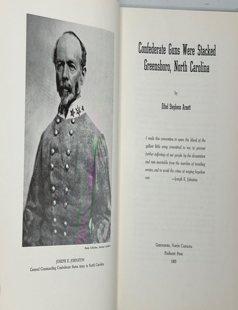Item #63494 Confederate Guns Were Stacked, Greensboro, North Carolina. Ethel Stephens Arnett.