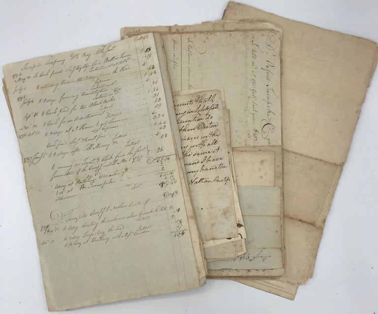 Item #63789 OXFORD TURNPIKE COMPANY, PAPERS AND DOCUMENTS RELATED TO THE ORGANIZATION AND MANAGEMENT OF THE COMPANY FORMED IN 1795 TO CONSTRUCT A ROAD FROM SOUTHBURY TO DERBY AND NEW HAVEN, THROUGH THE PARISH OF OXFORD IN CONNECTICUT. Transportation, Connecticut.