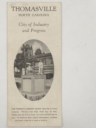 Item #63860 THOMASVILLE, North Carolina, City of Industry and Progress [cover title]. E. L. Durant