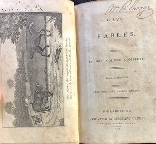 Item #63905 GAY'S FABLES. In One Volume. Complete From the Last London Edition. John Gay