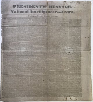 Item #64315 PRESIDENT'S MESSAGE. [Caption title]. Andrew Jackson
