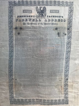 Item #64393 PRESIDENT JACKSON'S FAREWELL ADDRESS TO THE PEOPLE OF THE UNITED STATES [Caption...