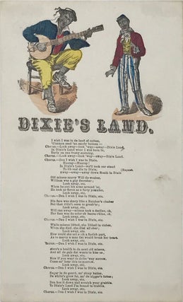 Item #64412 DIXIE'S LAND [drop-title between color illustrated illustrations of two black-face...