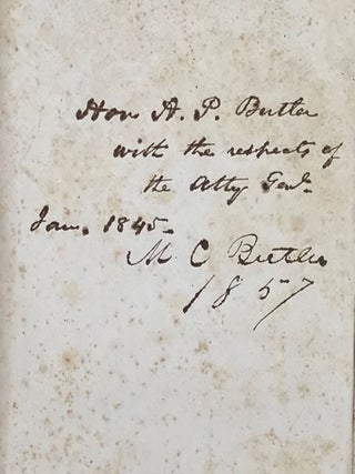 THE BANK CASE: A Report on the Cases of the Bank of South Carolina and the Bank of Charleston, upon "Scire Facias" to Vacate Their Charters, for Suspending Specie Payments, with the Final Argument and Determination thereof, in the Court for the Correction of Errors of South Carolina, in the Years 1842, and 1843. Printed by order of the Legislature of South Carolina.