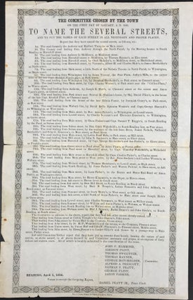 Item #64435 THE COMMITTEE CHOSEN BY THE TOWN [of Reading, Mass.] on the First Day of January,...