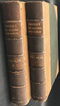 Item #64710 CARRIAGES, AND WAGONS, MOTOR VEHICLES. [spine titles
